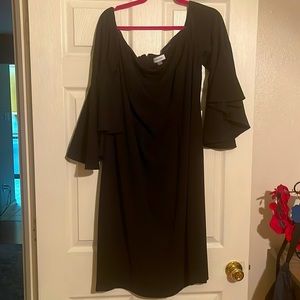 Calvin Klein off shoulder black dress